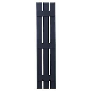 12 in. x 67 in. Polypropylene 3-Board Open Board and Batten Shutters Pair in Dark Navy