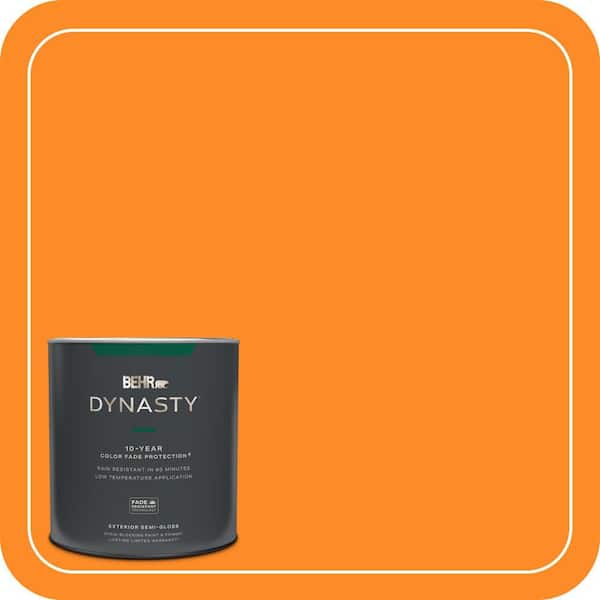 BEHR DYNASTY 1 qt. #S-G-280 Mango Madness Semi-Gloss Exterior Stain-Blocking Paint & Primer