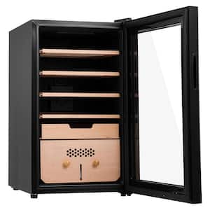 Electric Cigar Humidor 70 L 29.4 in. H x 16.9 in. W Cigar Cabinet Wood Cooling Heating Humidity Control 5-Layer Black