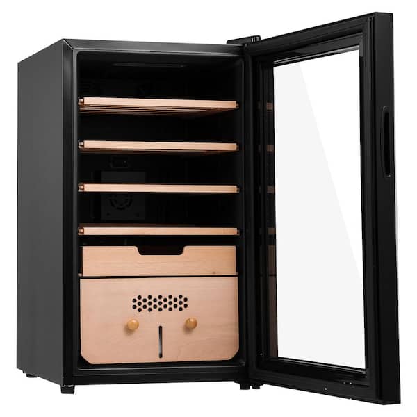 VEVOR Electric Cigar Humidor 70 L 29.4 in. H x 16.9 in. W Cigar Cabinet Wood Cooling Heating Humidity Control 5-Layer Black