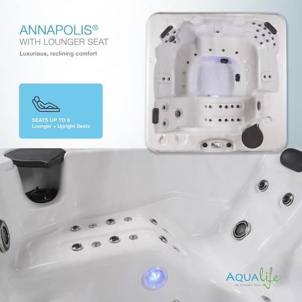 AquaLife Annapolis 6-Person 50-Jet 240-Volt 2-Pump Acrylic Lounger
