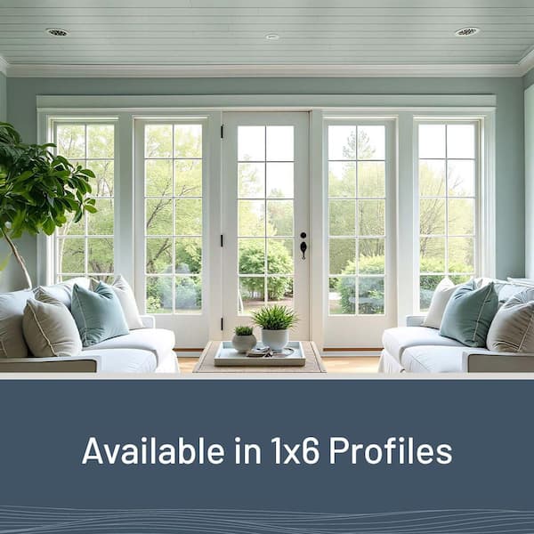 1 in. x 6 in. x 8 ft. Timeless Sea Glass Smooth Painted Nickel Gap Shiplap Wood Pine Board (6-Pack)