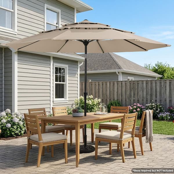 10ft outdoor square steel market patio umbrella square tilt crank Best Choice Products w/ Crank, Push Button, 6 Ribs designed for durability and style in your outdoor space Pure Garden 10FT Patio Umbrella