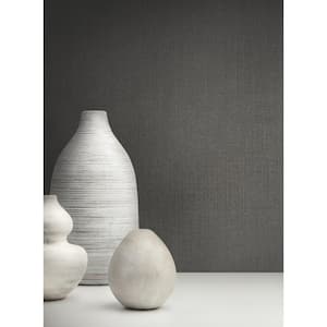 Charcoal Metallic Panama Weave Vinyl Wallpaper, 26 in. x 30 ft.