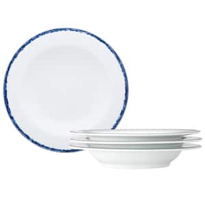 Blue Rill 11 in., 24 fl. oz. (Blue) Porcelain Pasta Bowls, (Set of 4)