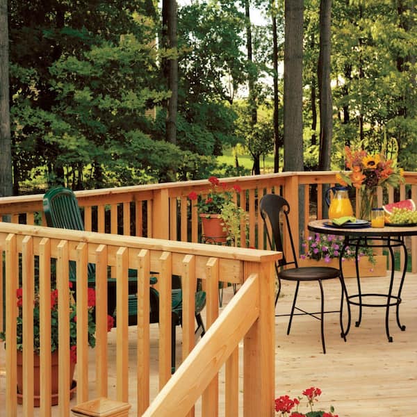 ProWood - 3 ft. x 6 ft. Western Red Cedar Wood Deck Line Railing Kit with B2E Balusters