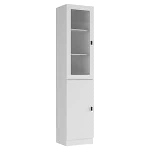15.8 in. W x 11.5 in. D x 70.9 in H White Wood Quick Assemble Base Kitchen Cabinet with 2 Doors