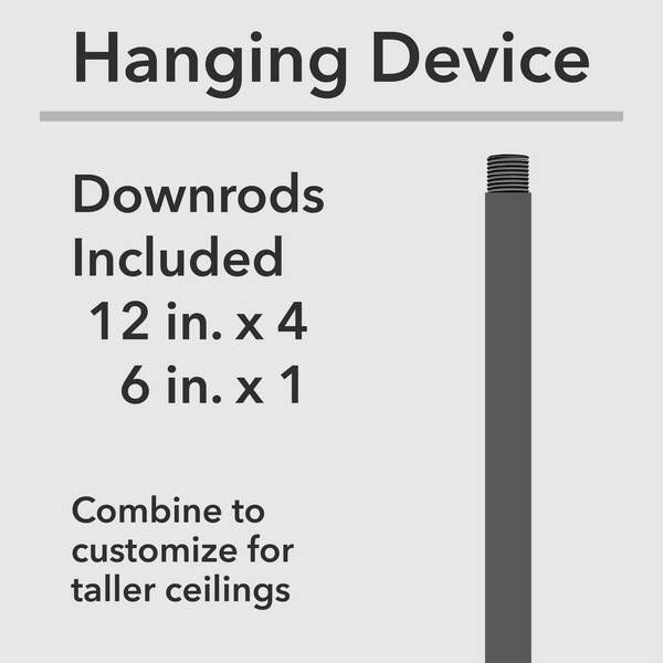 Hunter - High Oaks 60-Watt 3 Light Brushed Nickel Island Pendant Light with Clear Seeded Glass Shade, Bulbs Not Included