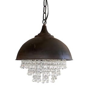 Collected Notions 1-Light Black/Crystal Pendant Chandelier