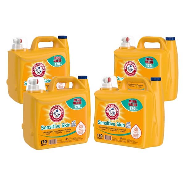 ARM & HAMMER Sensitive Skin Plus Fresh Scent Liquid Laundry Detergent  170-Loads ,170 fl.oz., 4-Pack
