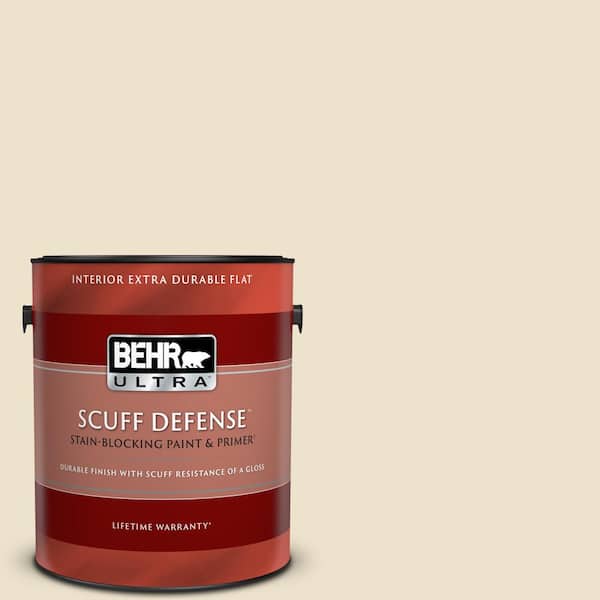 BEHR ULTRA 1 gal. #PPU7-15 Ivory Lace Extra Durable Flat Interior Paint & Primer