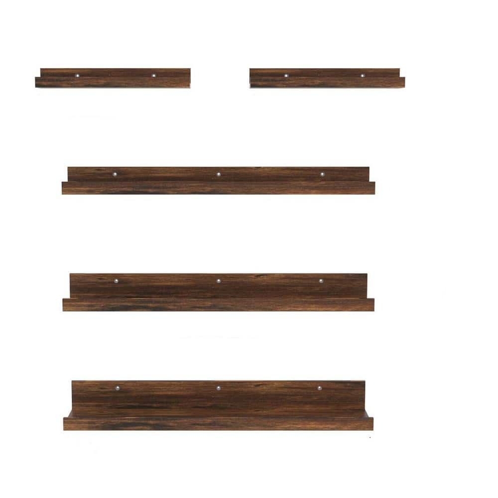 23.6 in. W x 4.7 in. D Brown Floating Shelves, Decorative Wall Shelf for Li