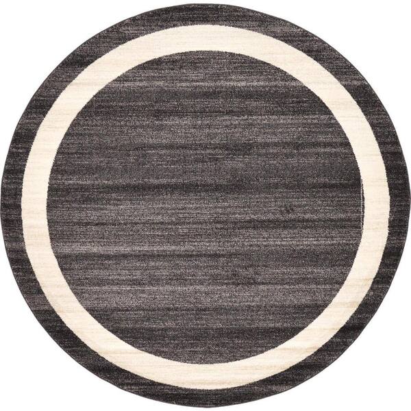 Unique Loom Del Mar Maria Black 6' 0 x 6' 0 Round Rug