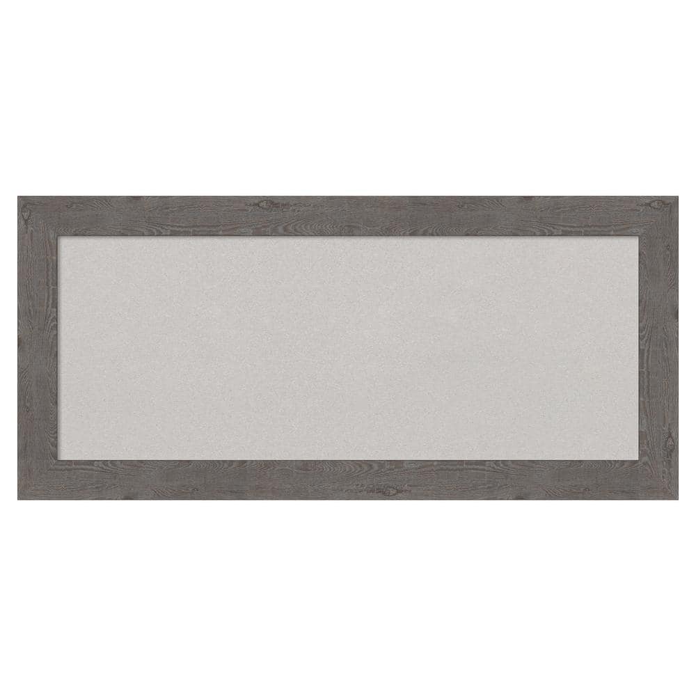 Amanti Art Rustic Plank Grey Narrow Framed Grey Corkboard 33 in. x 15 ...