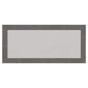 Rustic Plank Grey Narrow Framed Grey Corkboard 33 in. x 15 in. Bulletin Board Memo Board