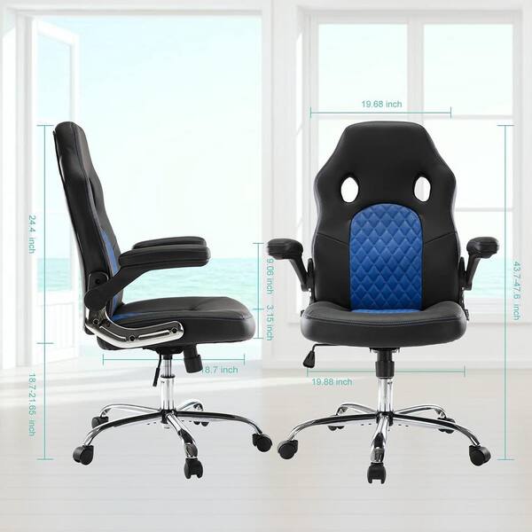 Blue Breathable Gaming  Office Chair Computer Desk Chair Ergonomic Mesh Seat 