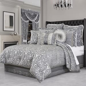 Bylthe 4-Pieces Pewter Polyester King Comforter Set