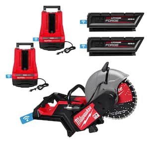 MX FUEL Lithium-Ion 14 in. Cut-Off Saw Kit with (2) XC 8.0 Batteries and (2) Super Chargers