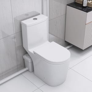 28in x 15.25in x 31.5in 1-piece 0.8/1.6 GPF Per Dual Flush White Ceramic Elongated Toilet, Soft Close Seat Included