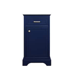 Simply Living 19 in. W x 19 in. D x 35 in. H Bath Vanity in Blue with Carrara White Marble Top