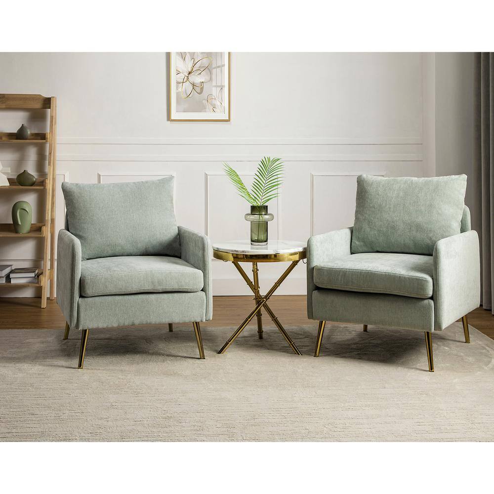 JAYDEN CREATION Magnesia Sage Polyester Arm Chair with Removable ...