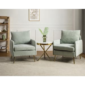 Magnesia Sage Polyester Arm Chair with Removable Cushions (Set of 1)