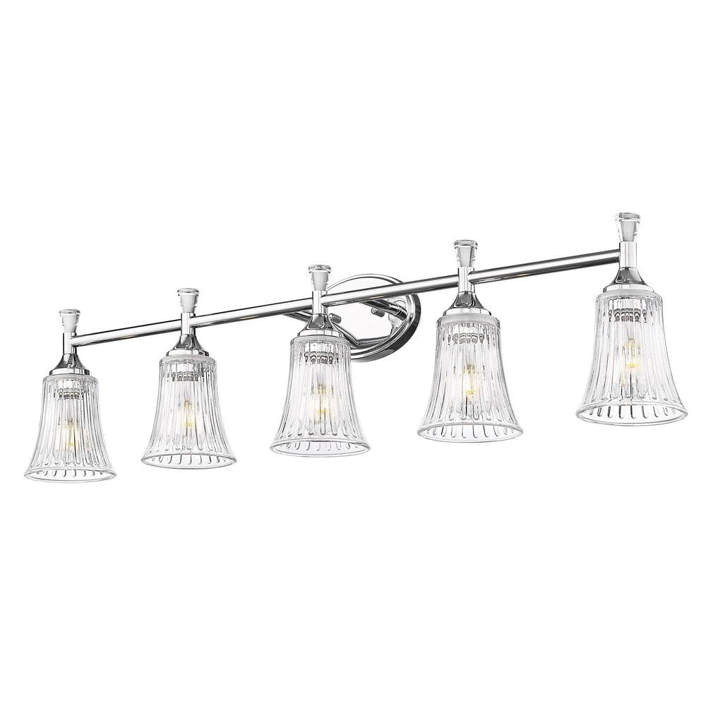 ZACHVO 38 in. Modern 5Light Chrome Finish Vanity Lighting Fixtures