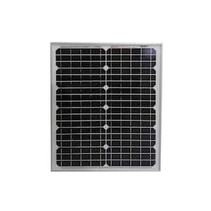 20-Watt Monocrystalline Solar Panel for 12-Volt Battery Charging