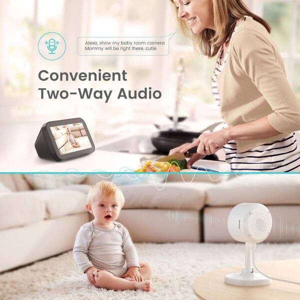 EKIEUDL Wired Smart Indoor Hardwired Floodlight Security Camera