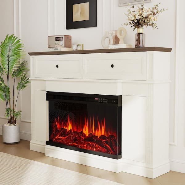 Sizzim 63 in. Freestanding Engineered Wood Electric Fireplace TV