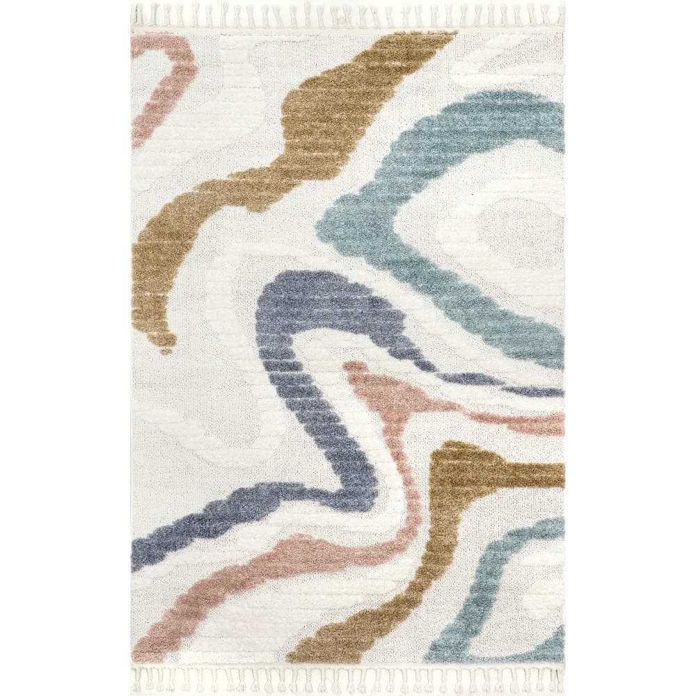 nuLOOM Abstract Beige 8 ft. x 10 ft. Abstract Area Rug ACLA10A8010