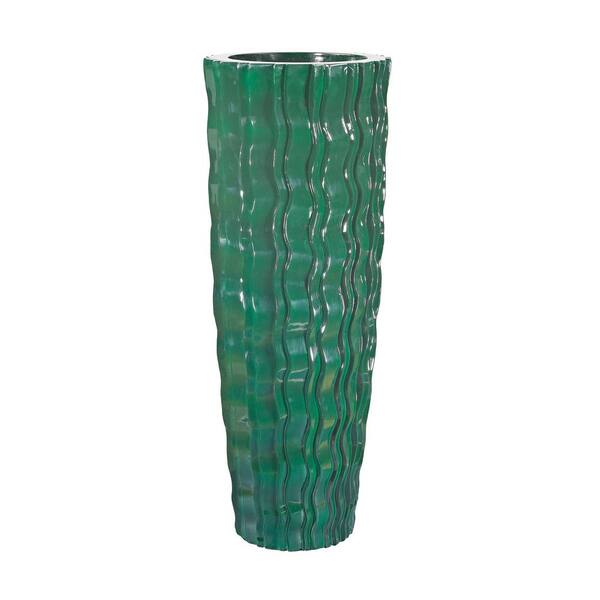 Titan Lighting Wave 47 in. Fiberglass Decorative Vase in Green