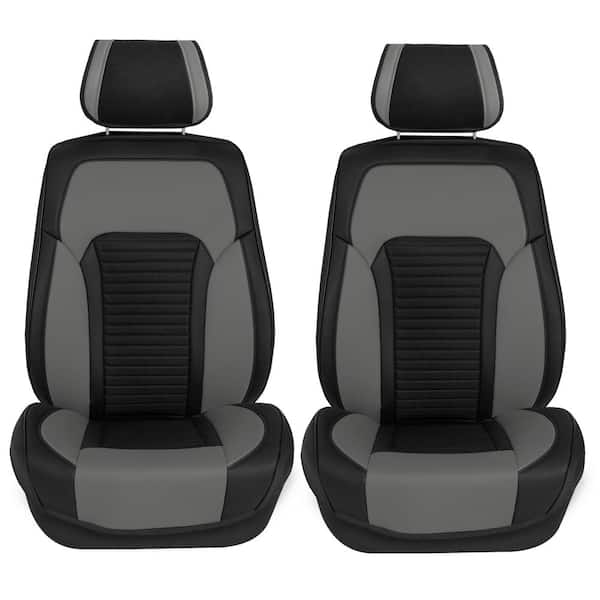 2pcs Front Seats + Back Seat Grey Car Seat Cushion