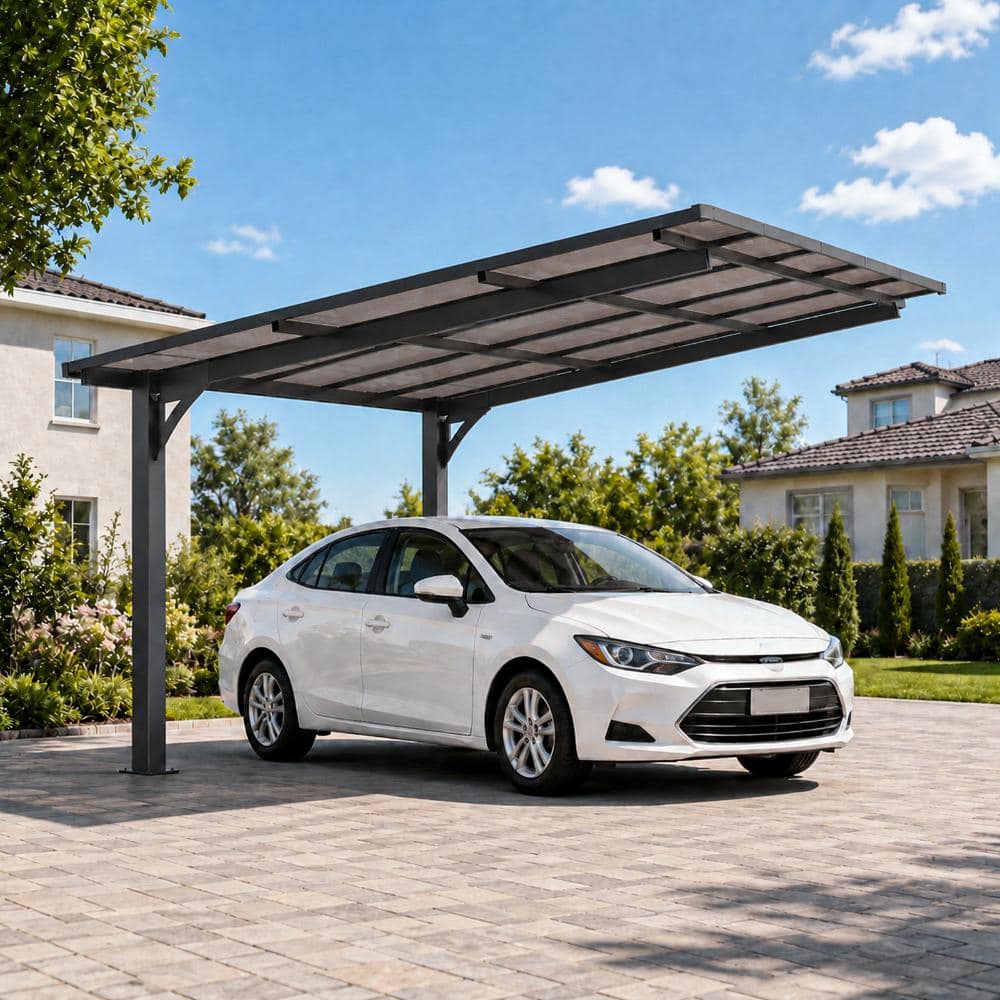10 ft. W x 10 ft. D x 8.2 ft. H Black Galvanized Steel Carport for Patio Grill price history on PriceWatchPro