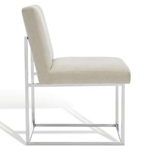 Jenette Taupe/Silver 20 in. Solid Wood Dining Chair