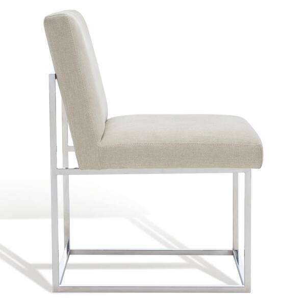SAFAVIEH Jenette Taupe/Silver 20 in. Solid Wood Dining Chair