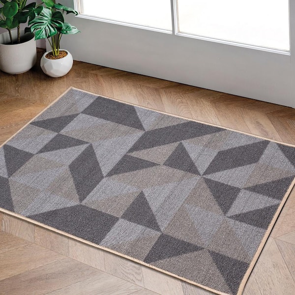 Croydex Bathroom Mat Super Soft Patterned with Slip-Resistant Backing Coffee 