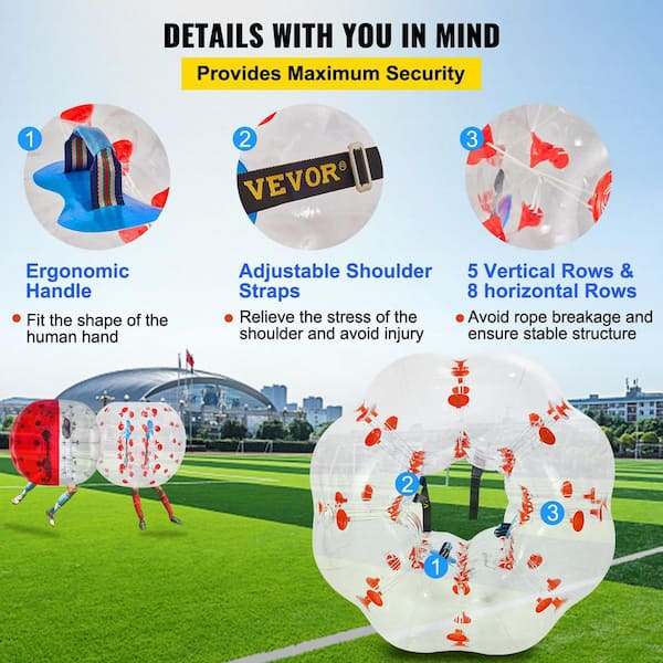 VEVOR Inflatable Body Zorb Ball 5 ft. Inflatable Bumper Balls with 