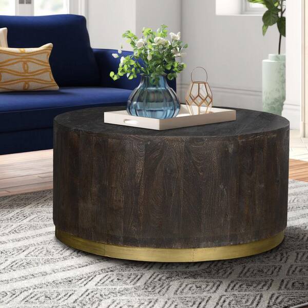 brown drum coffee table