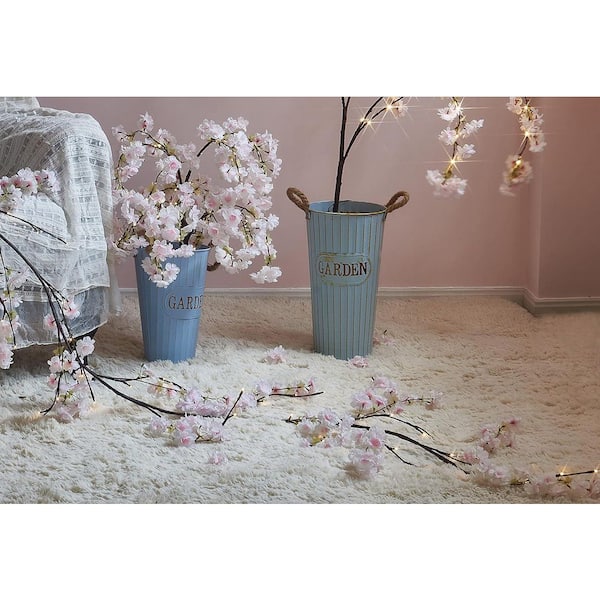 6 ft. Lighted Cherry Blossom Garland with 96 Fairy Lights (Battery-Operated, Timer)