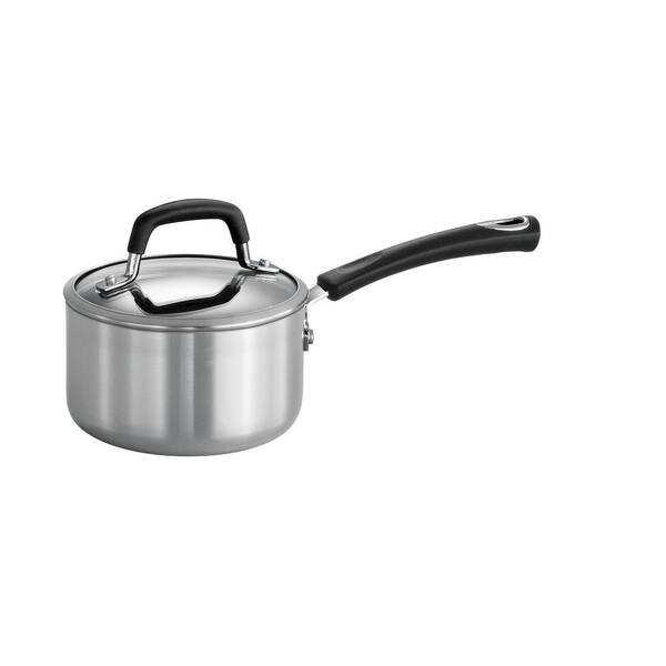 Tramontina Style Polished 1.25 qt. Aluminum Nonstick Sauce Pan in Mirror-Polished with Glass Lid