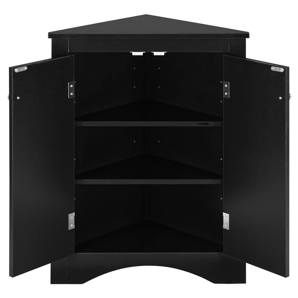 17.2 in. W x 17.2 in. D x 31.5 in. H Bathroom Black Linen Cabinet