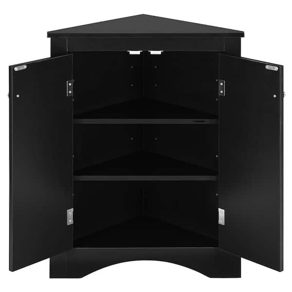 Unbranded 17.2 in. W x 17.2 in. D x 31.5 in. H Bathroom Black Linen Cabinet