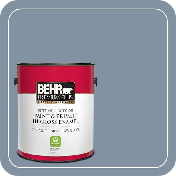 BEHR PREMIUM PLUS 1 gal. #PPU14-06 Coastal Vista Hi-Gloss Enamel Interior/Exterior Paint & Primer