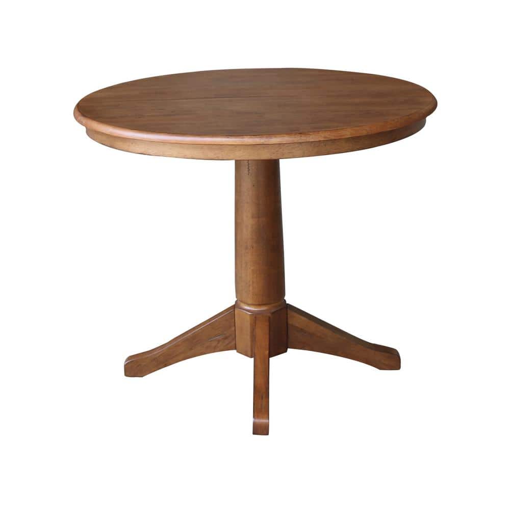 Eco-Friendly Distressed Oak Round Extendable Counter Table