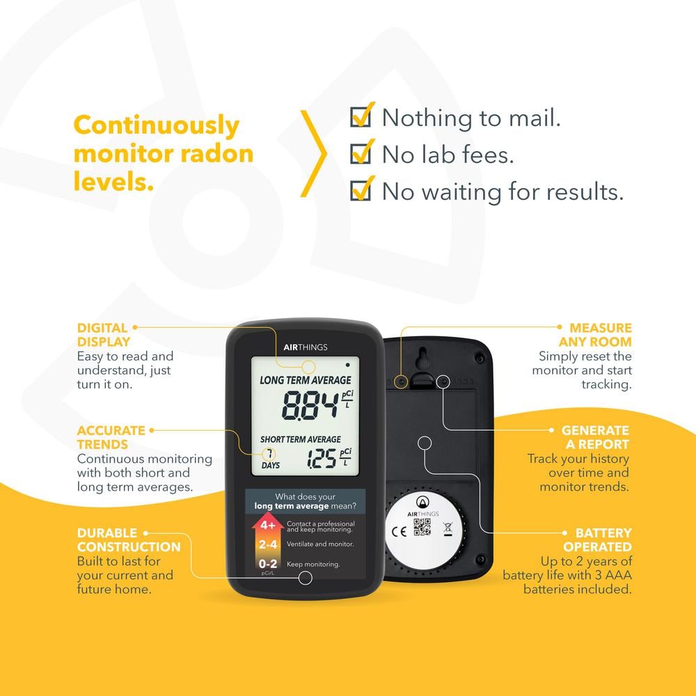 Airthings Battery Operated Digital Radon Detector 2350 Best Deals and ...