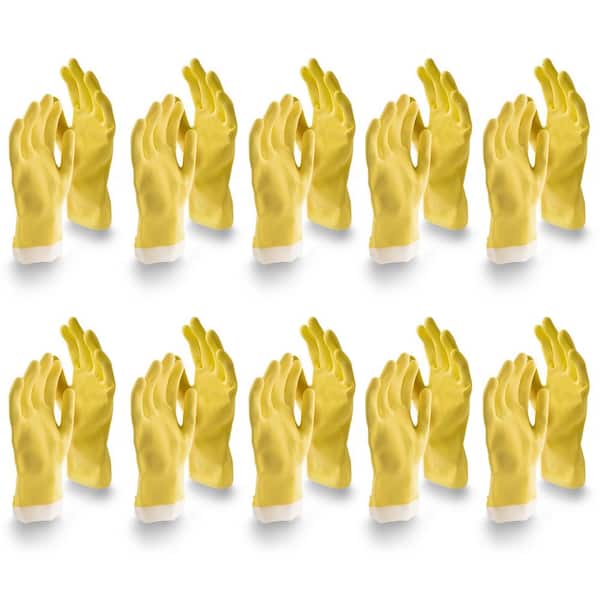 Libman Medium Latex All-Purpose Reusable Rubber Gloves in Yellow (10-Pair)