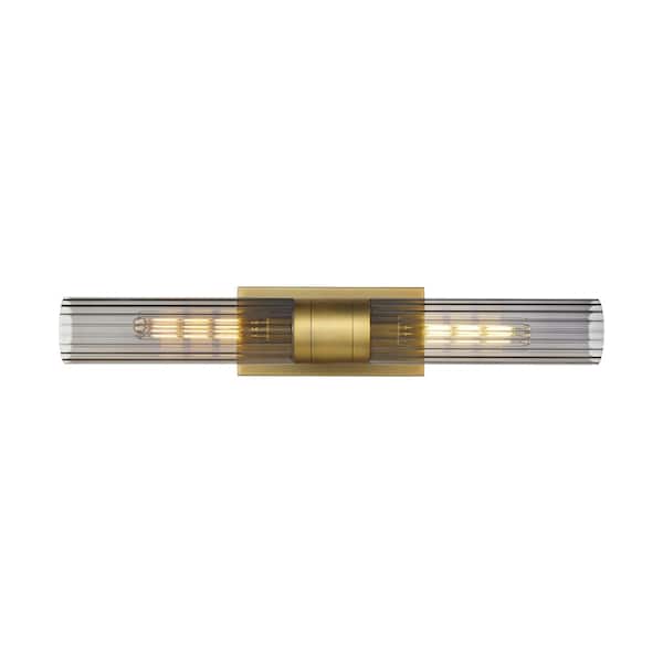 Innovations Empire 24.75 in. 2-Light Brushed Brass Vanity Light with Glass Shade