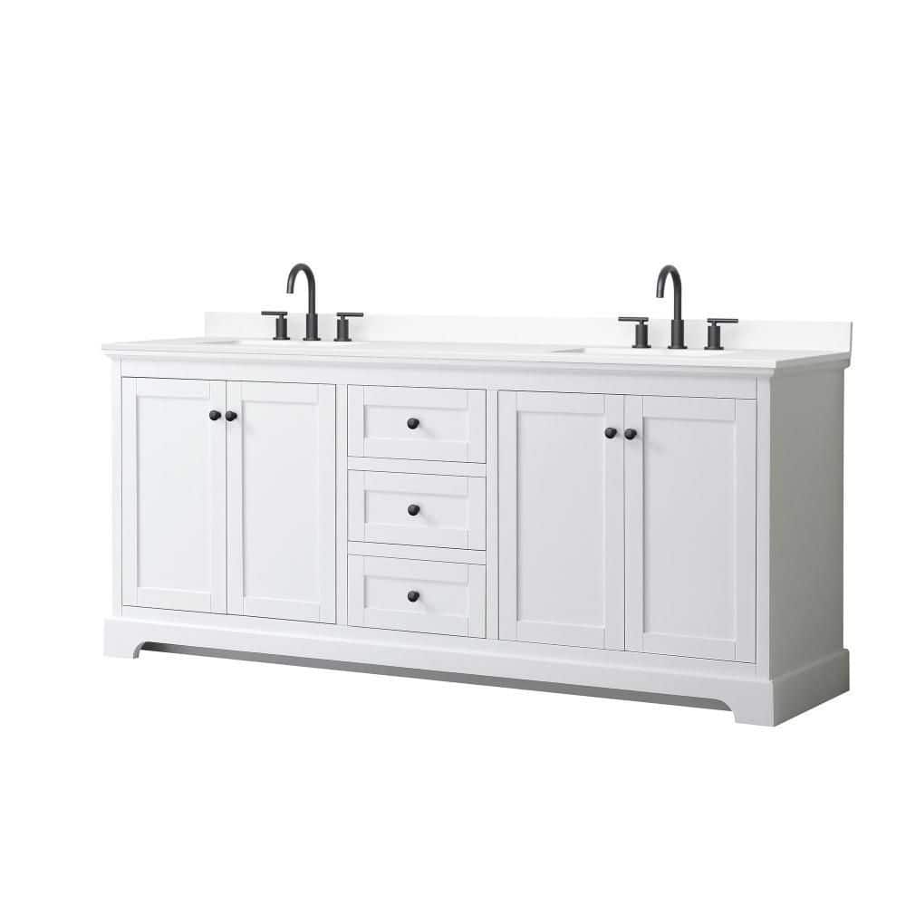 Avery 80 in. Double Freestanding White Bath Vanity with Top price history on PriceWatchPro