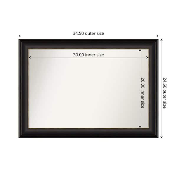 Amanti Art Trio Oil Rubbed Bronze 34.5 in. x 24.5 in. Custom Non-Beveled Recycled Polystyrene Framed Bathroom Vanity Wall Mirror